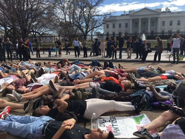 NATION-NOW     At White House students call for gun control as part of national protest     
       Students protest for gun reform outside White House