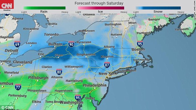 Deemed the Nor'easter the mega storm could become a'bomb cyclone by falling at least 24-millibars in atmospheric pressure in 24 hours