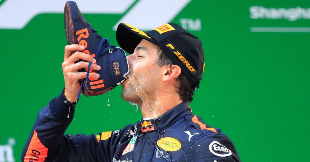 Formula One Ricciardo savours ‘shoey’ after storming to sensational Chinese Grand Prix win