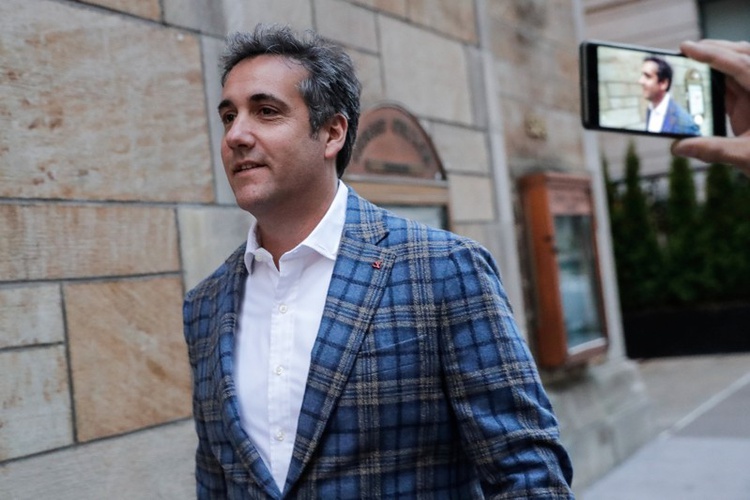 Trump's personal lawyer Michael Cohen exits a hotel in New York City U.S