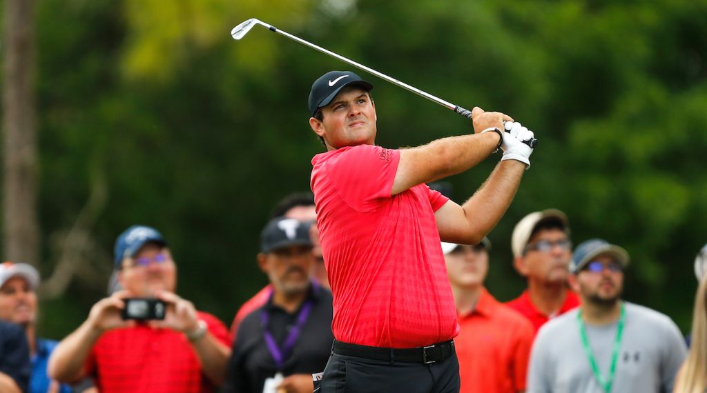 Patrick Reed in his customary Sunday red at the Valspar Championship in March