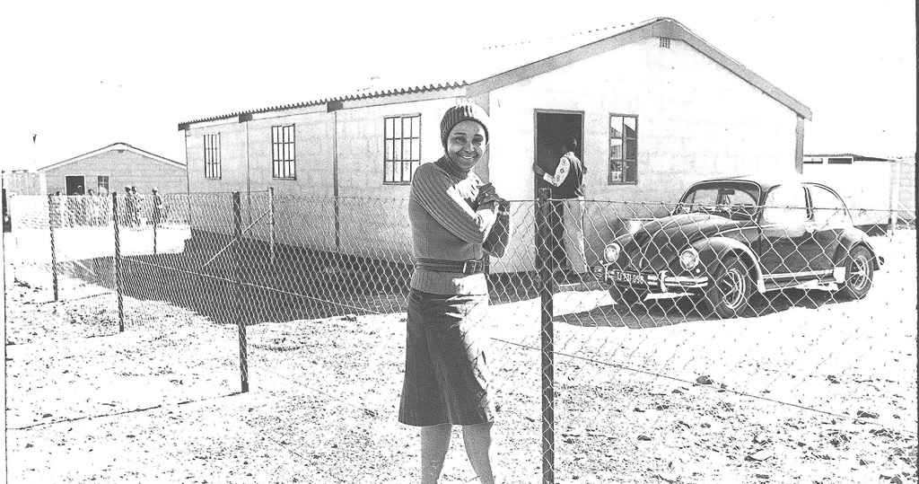 Winnie Madikizela-Mandela at her home in Brandfort’s township where she lived in the 1970’s. Insert Madikizela-Mandela later