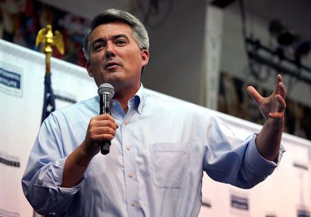 Senator Cory Gardner speaks at a town hall meeting in Lakewood