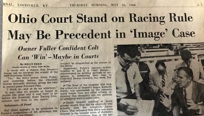 The offices of the Courier Journal were turned upside down when news of the disqualified Derby winner was announced a few days after the 1968 race Billy Reed said