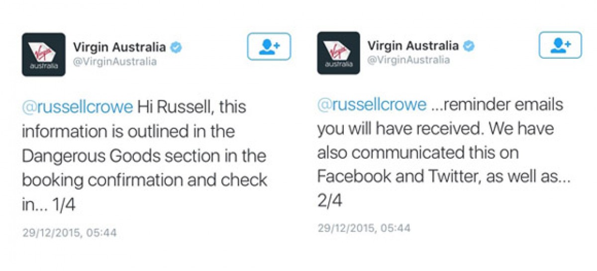 Russell Crowe hits out at Virgin Australia’s hoverboard ban