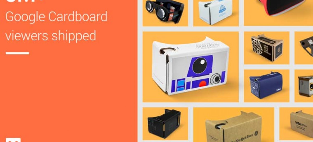 Google ships five million Cardboard virtual reality devices