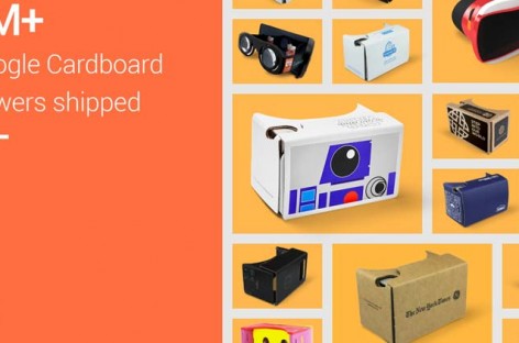 Google ships five million Cardboard virtual reality devices