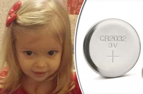 Girl, 2, dies after swallowing battery