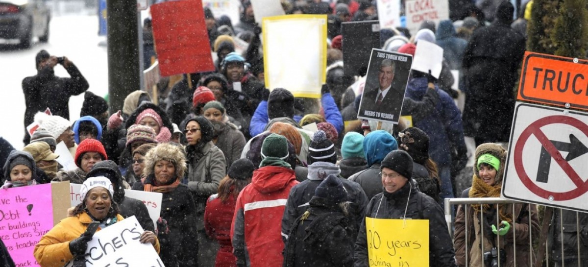 Most of Detroit’s public schools close amid teacher sick-out