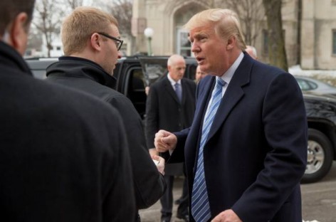 Trump in Iowa church: Hymns, readings and a children’s choir