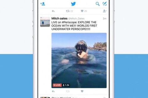 Twitter integrates live Periscope broadcasts within iOS app