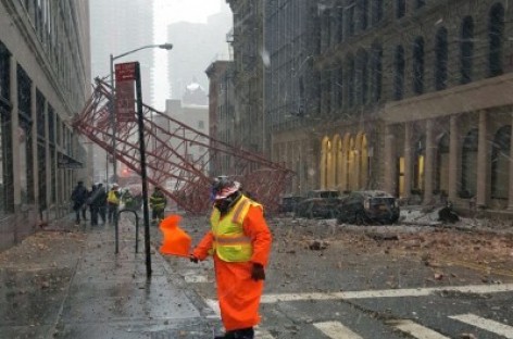 Collapsed construction crane removed from NYC street