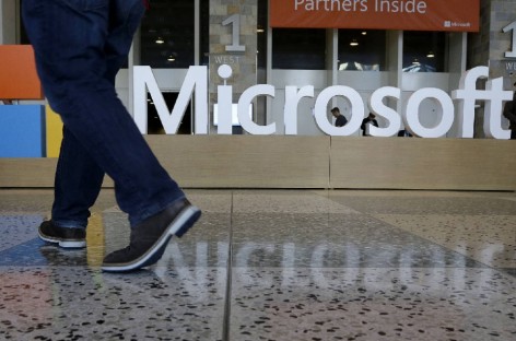 Microsoft quarterly revenues fall 10 percent