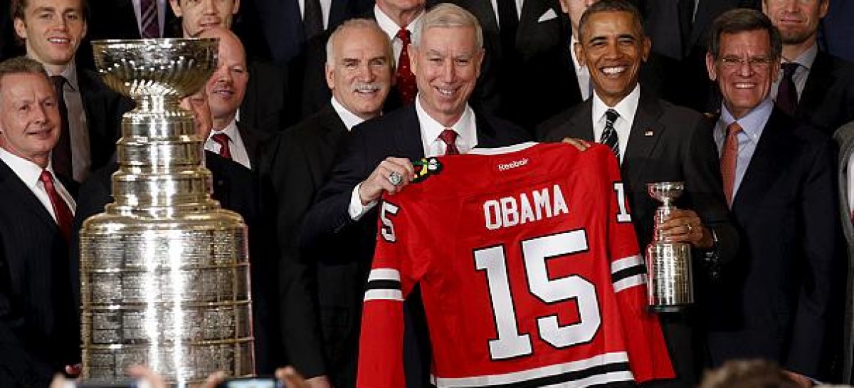 Obama honours Chicago Blackhawks for Stanley Cup hat trick