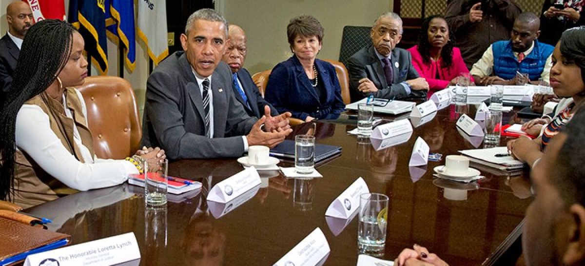 Obama meeting with civil rights leaders at the White House