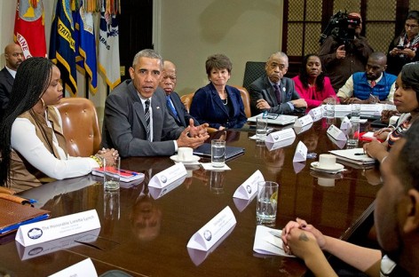 Obama meeting with civil rights leaders at the White House