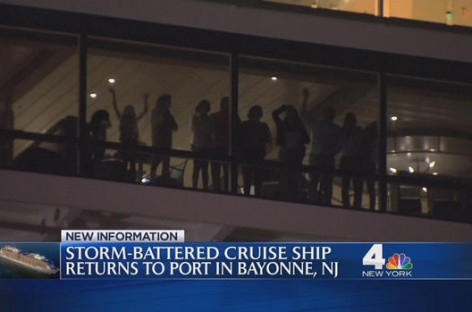 Storm-battered cruise ship returning to homeport