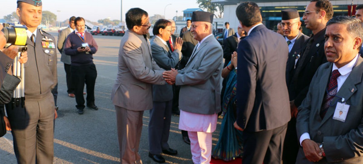 Prime Minister Oli off to Mumbai from Gujarat