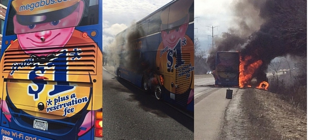 Megabus catches fire outside of Chicago; no injuries