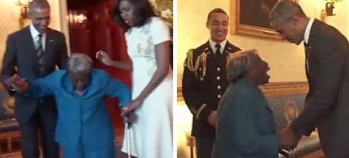 106-year-old dances as she meets Obama