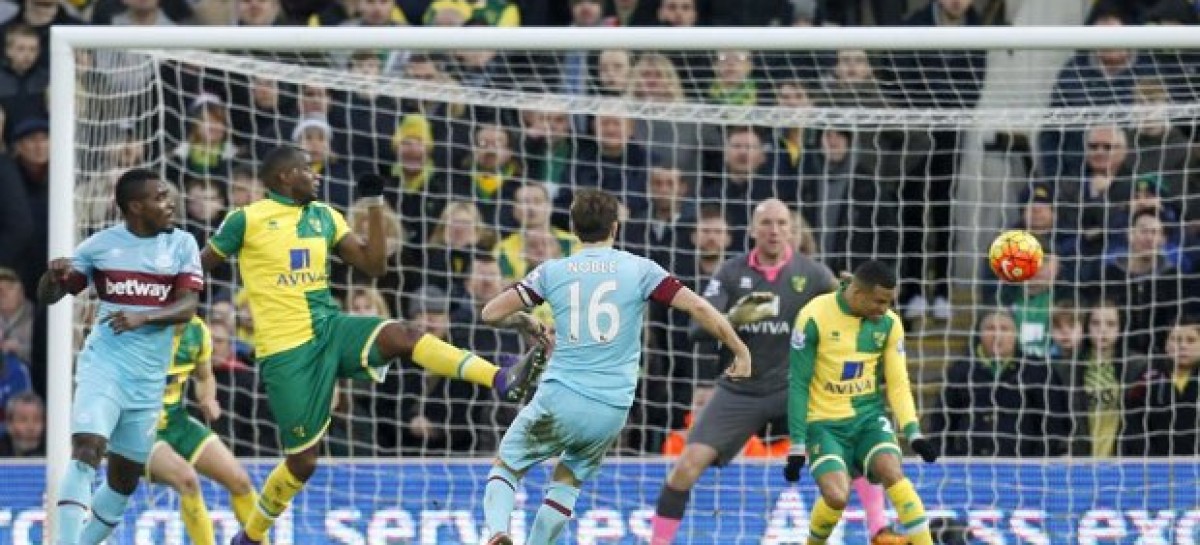 Norwich City vs West Ham United in the Premier League