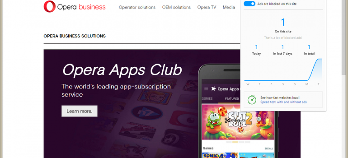 Opera becomes first big browser maker with built-in ad-blocker