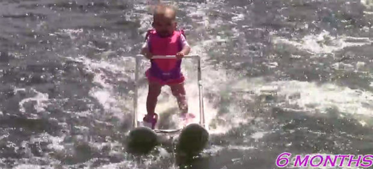 Month-old water skiier likely to set record