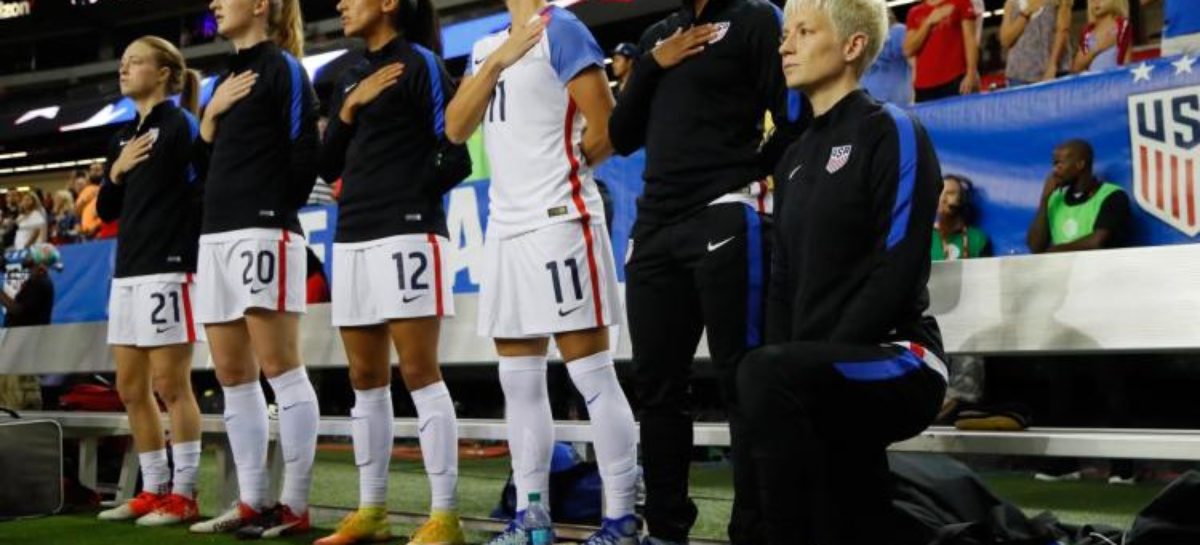 Megan Rapinoe kneels during anthem before U.S. match vs. Thailand