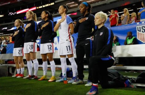 Megan Rapinoe kneels during anthem before U.S. match vs. Thailand