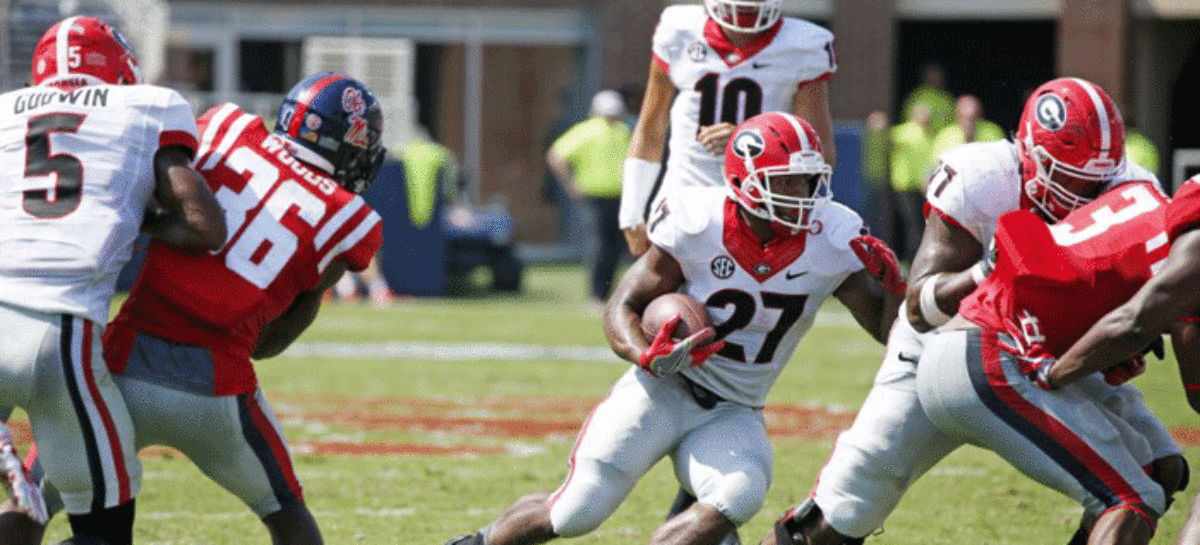 Georgia’s Nick Chubb plays against Tennessee