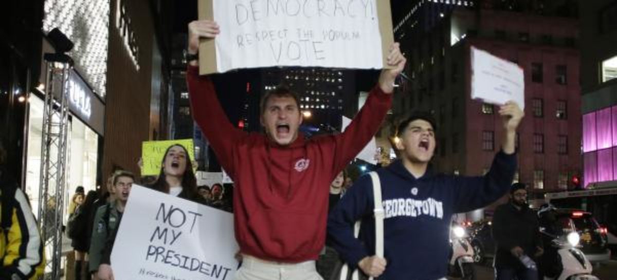 High schoolers join anti-Trump protest in Portland