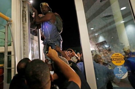 Protesters blocked from entering Senate debate