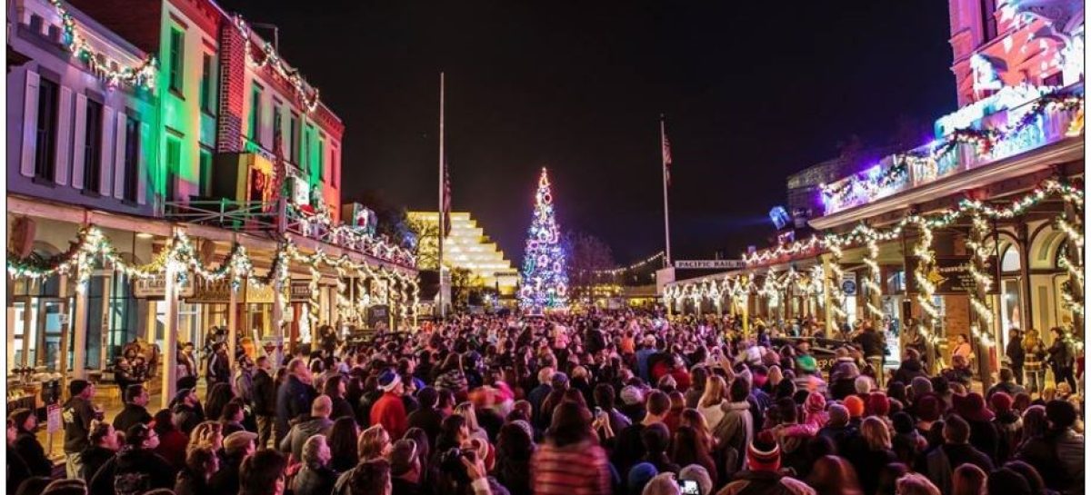 Meridian tree decked out, ready for lighting on Tuesday