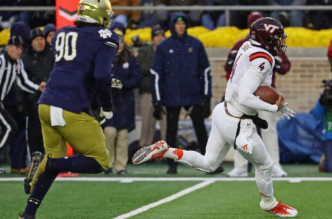 Evans rallies Virginia Tech to 34-31 victory over Notre Dame