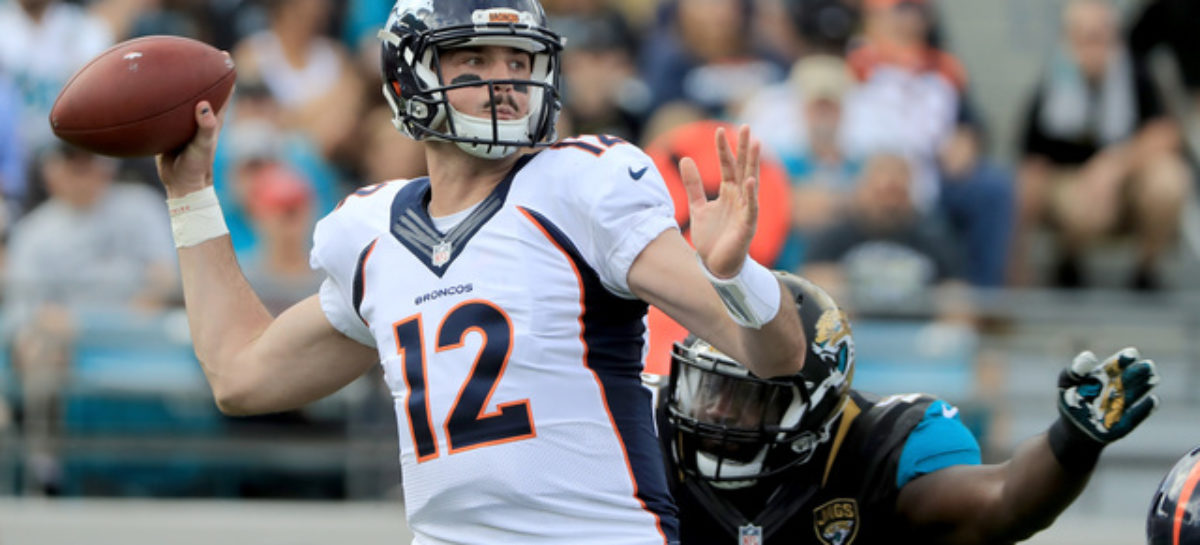 Broncos rookie quarterback Paxton Lynch to start against Jaguars Sunday morning