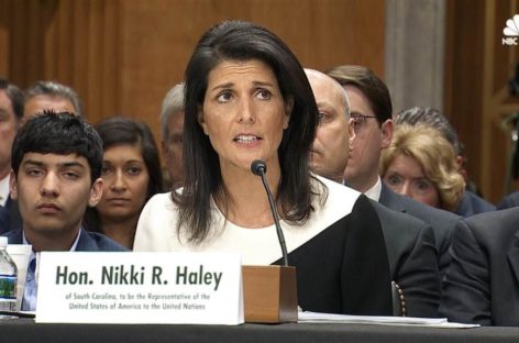 Haley: Trump admin. committed to longstanding U.S. policy on settlements