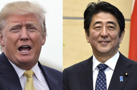 Abe and Trump high-five on golf course