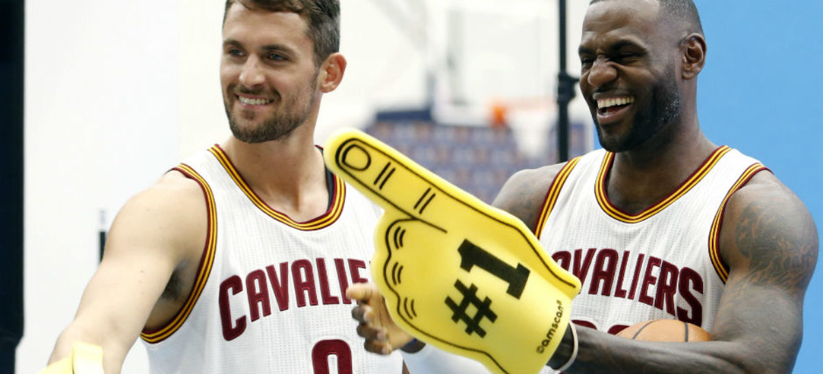 LeBron James calls reporter, Kevin Love trade report “trash”