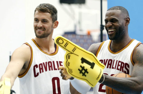 LeBron James calls reporter, Kevin Love trade report “trash”