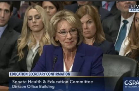 GOP Leaders Move to Shore Up Shaky DeVos Nomination