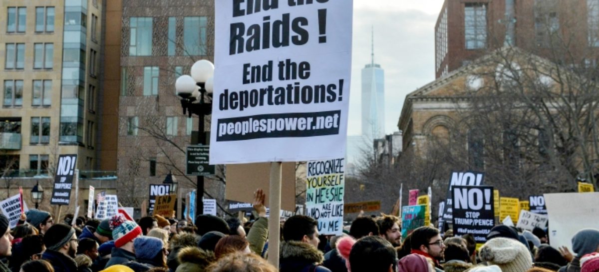 Hundreds gather in Elizabeth to denounce Trump’s immigration raids