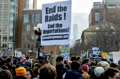 Hundreds gather in Elizabeth to denounce Trump’s immigration raids