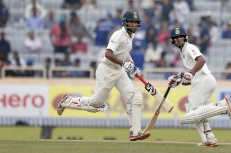 Pujara, Saha give India crucial lead over Australia