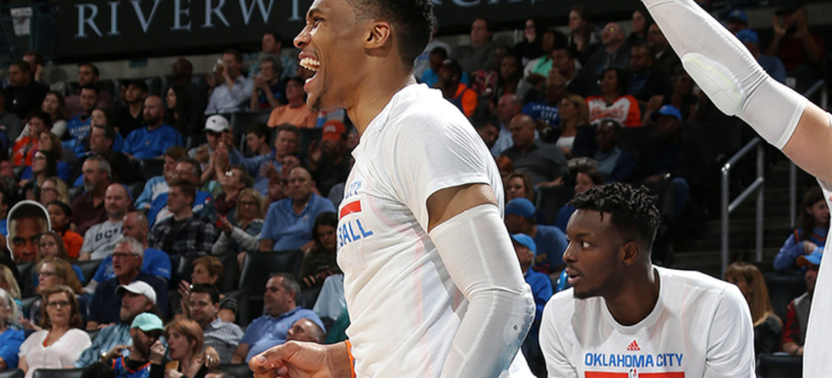 Westbrook ties triple-double mark; Thunder top Bucks 110-79