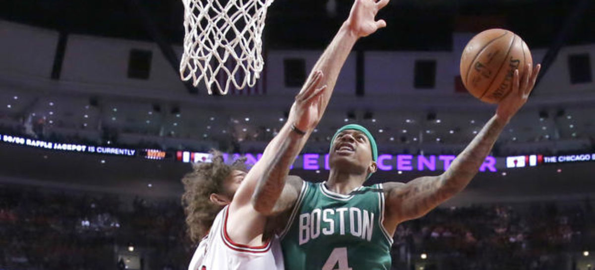 Thomas scores 33, Celtics beat Bulls 104-95 to tie series