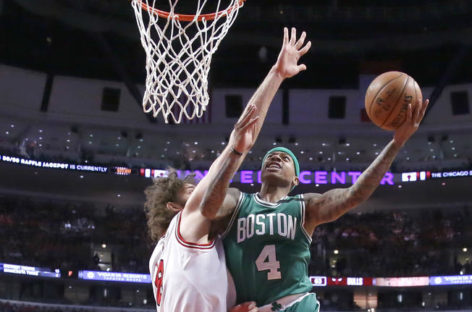 Thomas scores 33, Celtics beat Bulls 104-95 to tie series