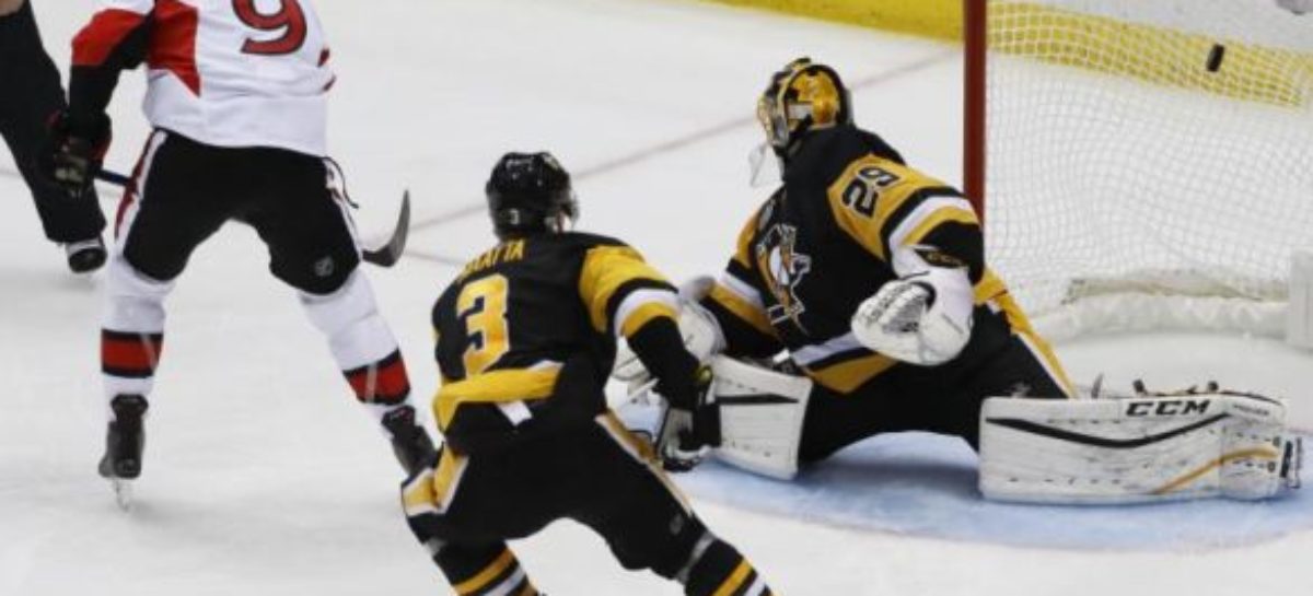 Bobby Ryan lifts Senators past Penguins in OT in Game 1