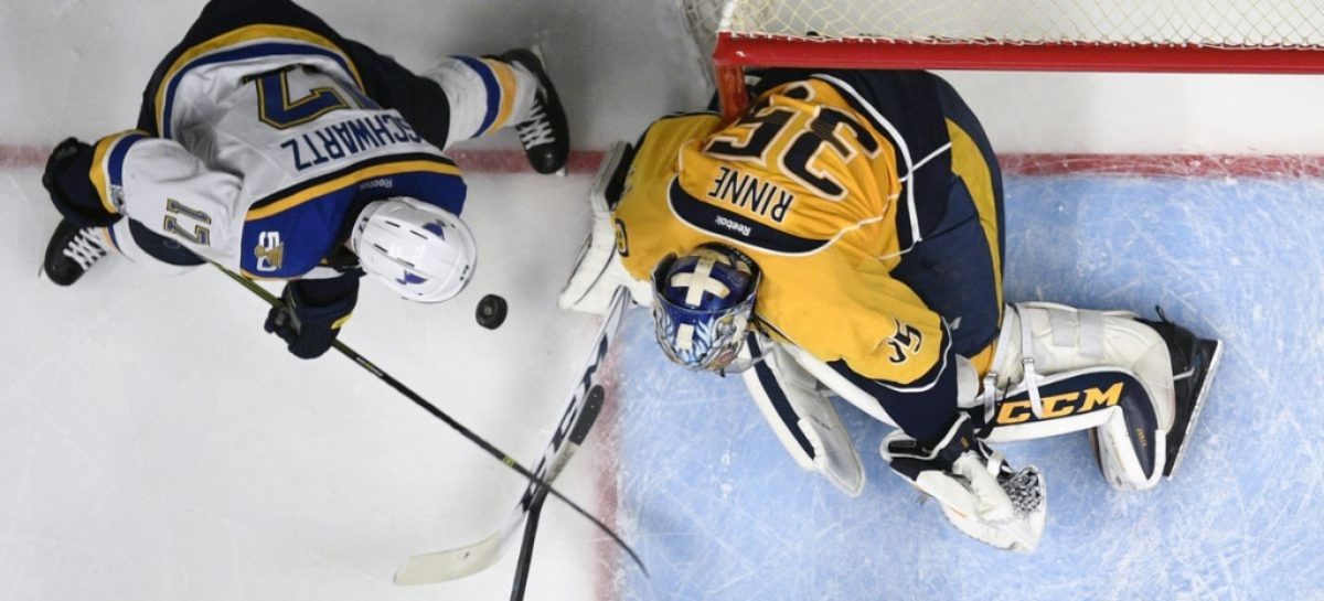 Mayors bet music, BBQ sauce over Blues-Predators semifinal