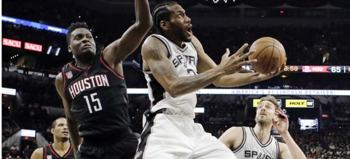 Spurs overcome Leonard injury, Harden to beat Rockets in OT