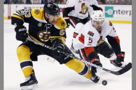 Kuraly’s 2nd goal of game lifts Bruins past Senators in 2OT